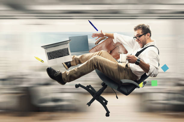 istock Young male employee falling 1060863660