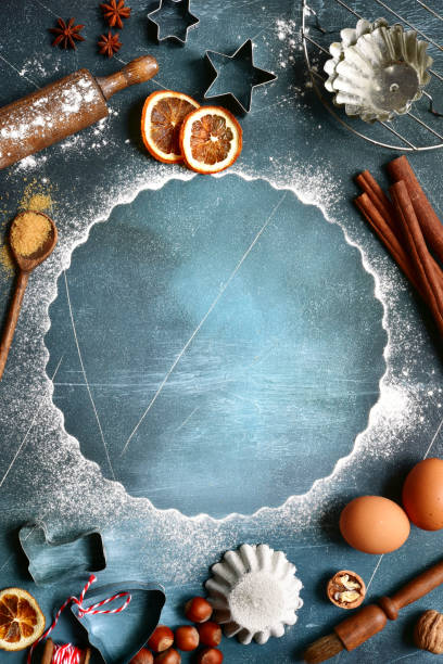istock Food background with ingredients and props for baking 1060866678