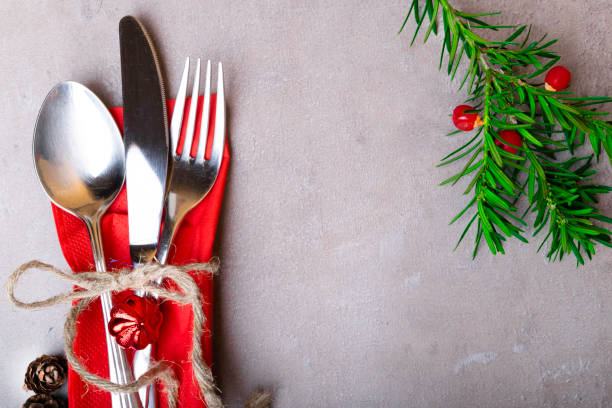 istock Christmas Table Setting. Holiday Decorations. Decor. New Year Celebration 1060867970