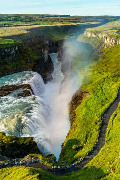 Photo of A view of Gullfoss waterfall in Iceland