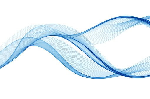 Abstract vector background, blue waved lines for brochure, website, flyer design.  Blue smoke wave. Blue wavy background