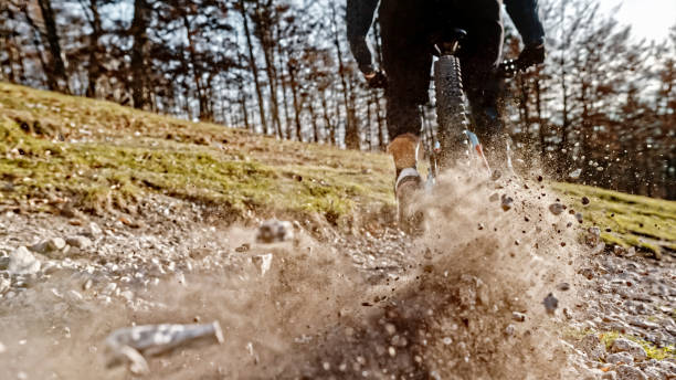 istock Male mountain biker riding bicycle 1060878250