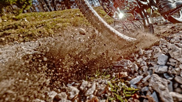 istock Male mountain biker riding bicycle 1060878256