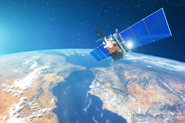 istock Space communications satellite in low orbit around the Earth. Elements of this image furnished by NASA. 1060879738