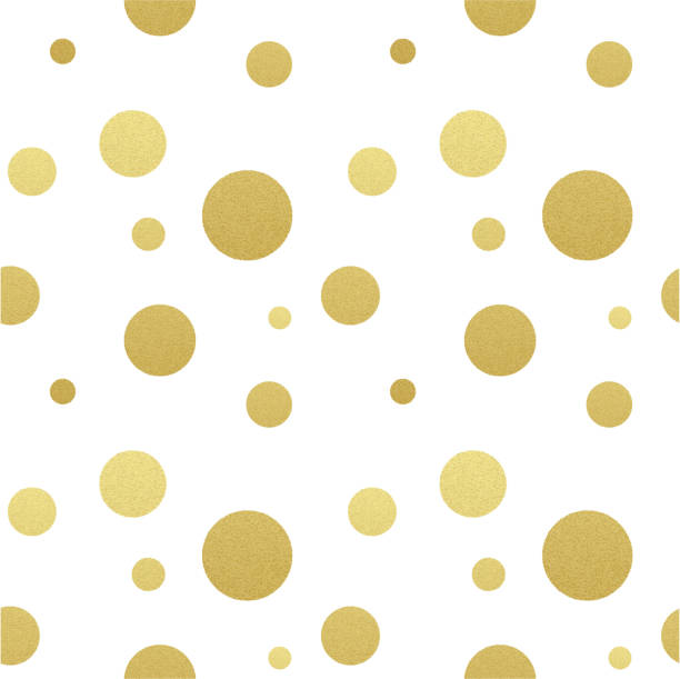 点線のシームレスなゴールドラメの古典的なパターン。 - gift snow yellow christmas点のイラスト素材／クリップアート素材／マンガ素材／アイコン素材