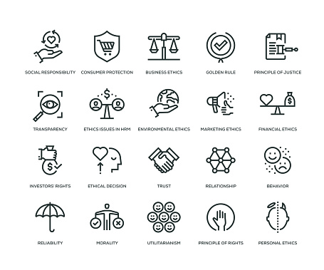 Business Ethics Icons - Line Series