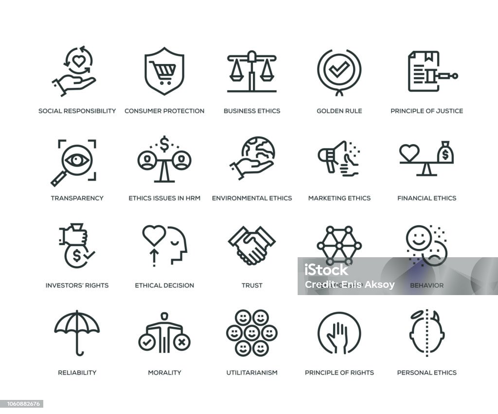 Business Ethics Icons - Line Series Icon stock vector