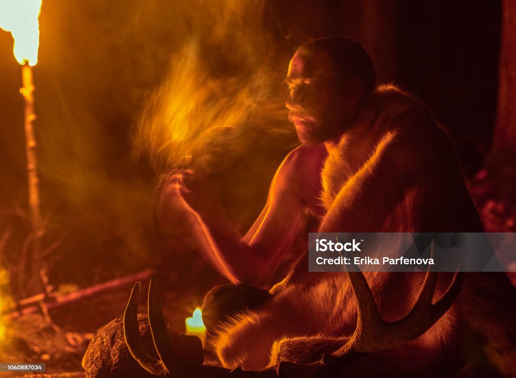 Shaman Men, Adult, Adults Only, Males, Mature Adult Shaman Stock Photo