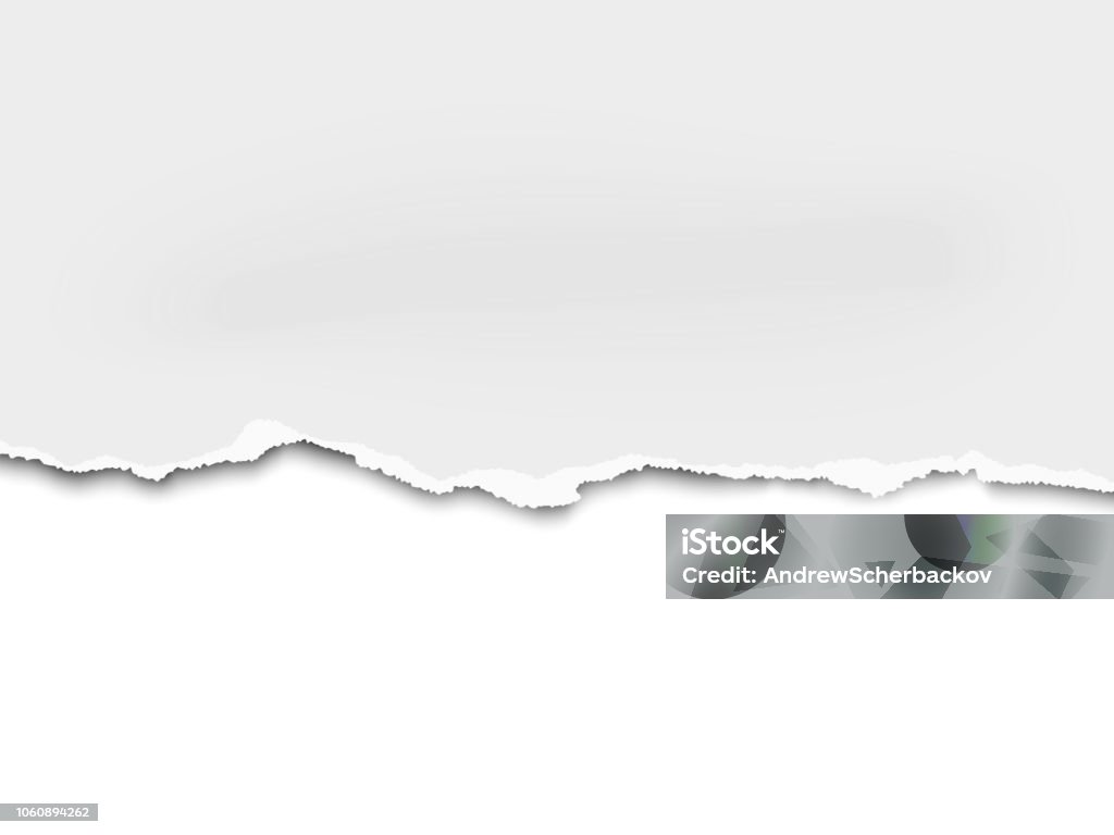Paper Bottom Cut Torn A Half Sheet Of White Paper From The Bottom Vector Template Paper ...