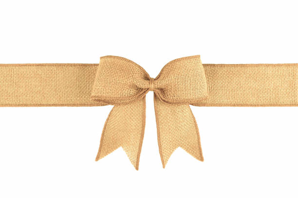 istock Burlap ribbon bow isolated on white background 1060896656