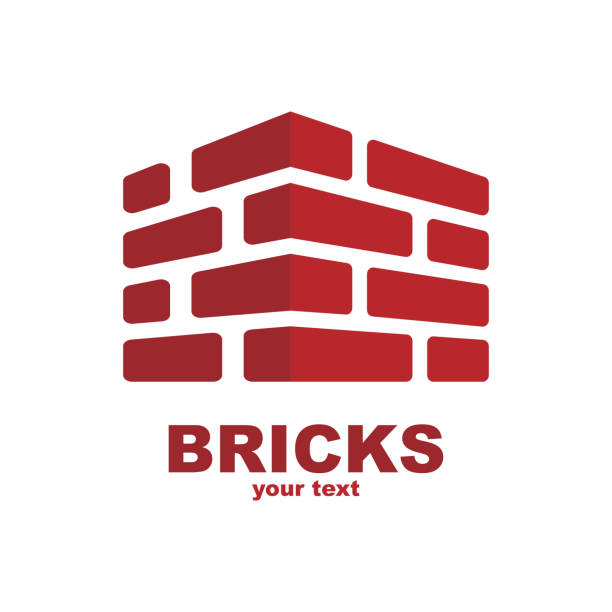 brick construction logo template design vector, emblem, design concept, creative symbol, icon - kamieniarz stock illustrations