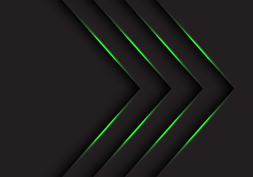 abstract green light arrows direction on black design modern futuristic background vector illustration.
