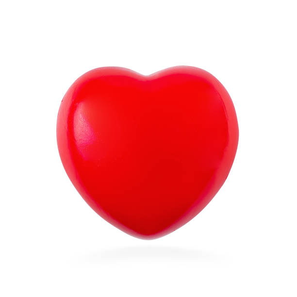 istock Red ball foam with shape heart isolated on white background 1060907494