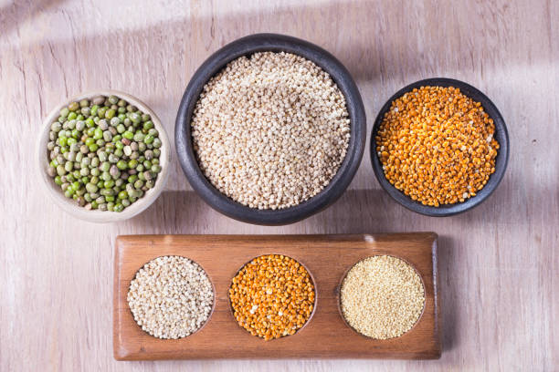 istock collection of super foods in several containers arranged randomly on the table 1060908462