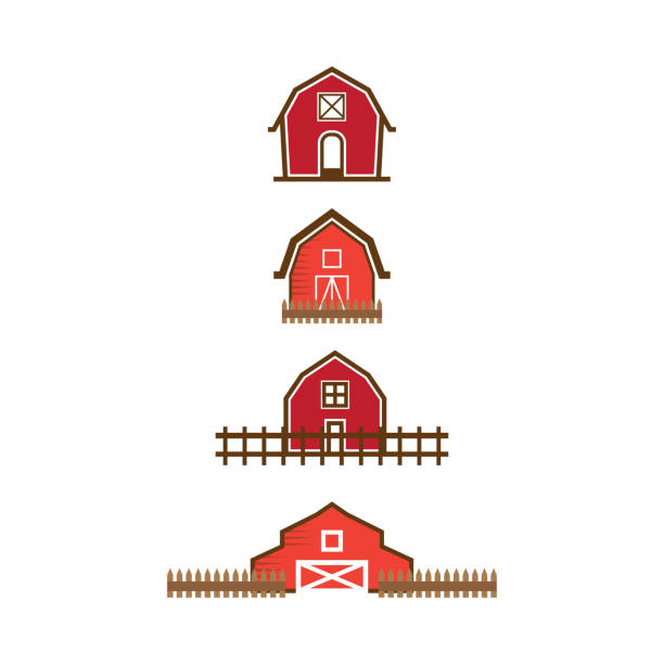 Red barn  design template Illustration of red barn  design template red barn house stock illustrations