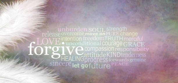 istock Angelic forgive Word Cloud Rustic Banner 1060910292