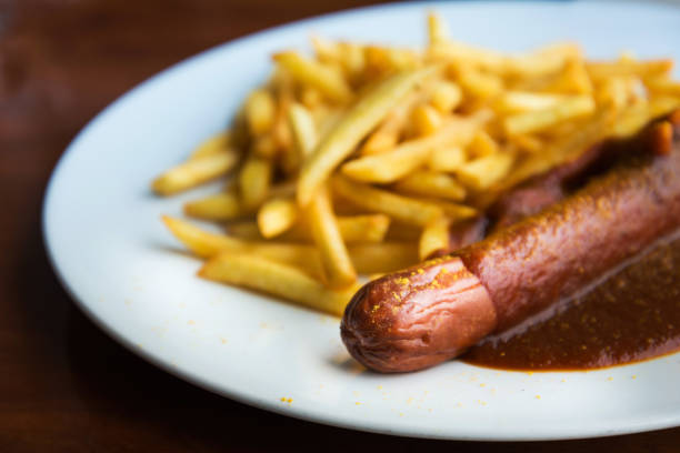 istock Tasty german sausage served with sauce 1060917144