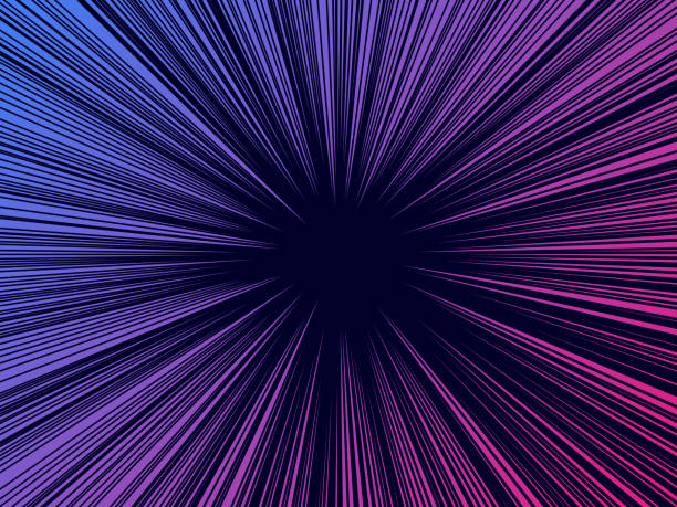 ilustrações de stock, clip art, desenhos animados e ícones de gradient abstract burst - purple circle frame design