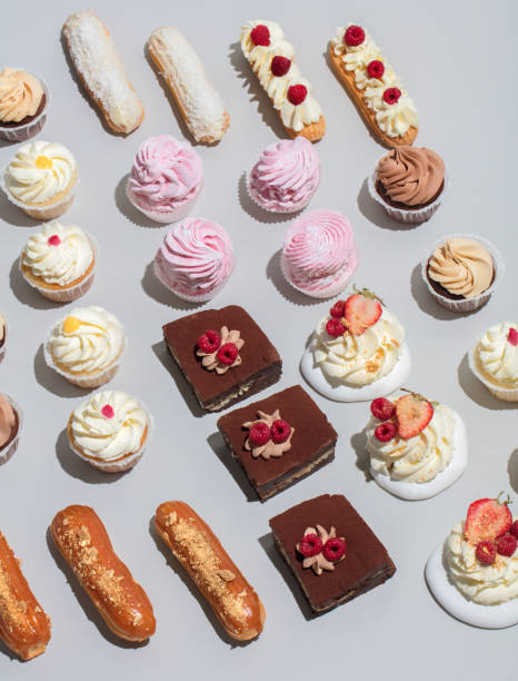 istock Geometrical composition of colorful desserts. 1060939516