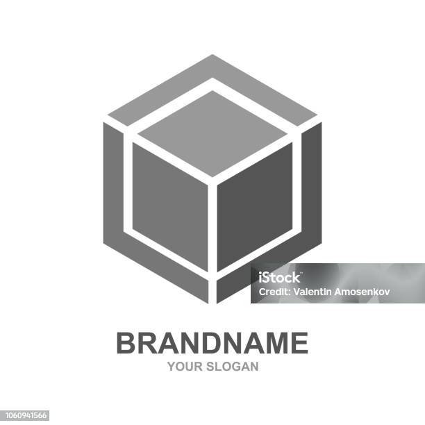 Cube Logo Design Icon Vector Outbox Vector Stock Illustration - Download Image Now - Cube Shape, Logo, Gemstone