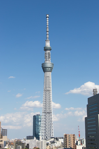 Tokyo, Japan, April 24,2017 Tokyo skytree, the highest tower in Japan with blue sky background