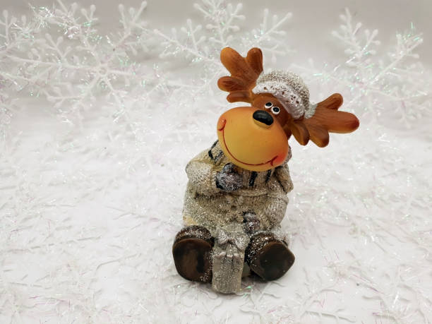 Reindeer moose for Christmas on White Star background