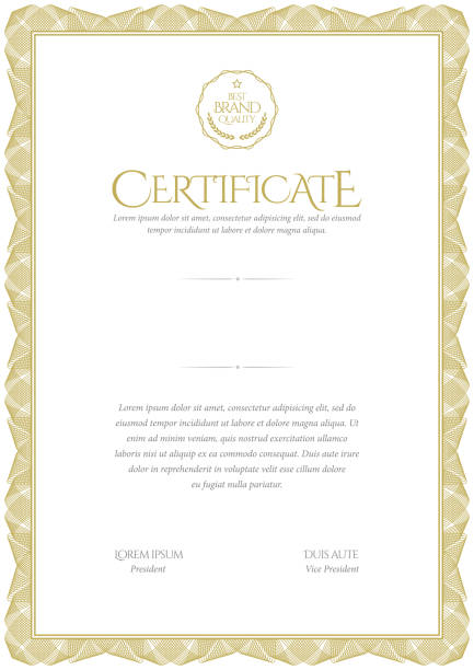 ilustrações, clipart, desenhos animados e ícones de modelo de certificado. diploma de design moderno ou vale-presente. - certificate frame diploma guilloche