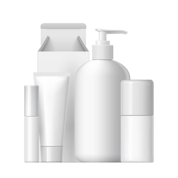 istock Cool Realistic White plastic bottle. Product Packing Cosmetic, medicine. 1060952446