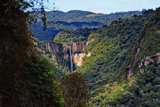 Beautiful waterfall in Urubici stock photo