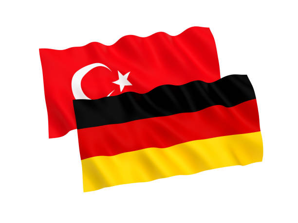 istock Flags of Turkey and Germany on a white background 1060956118