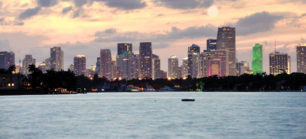 istock Miami Skyline in the Moonlight. 1060956170
