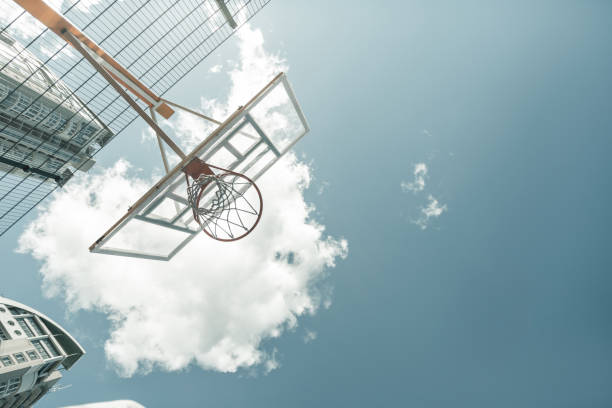 Low angle of a basket against the sky