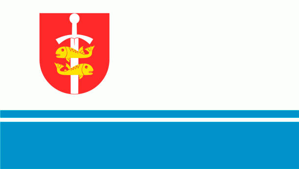 Flag of Gdynia - Poland. Flag of the Polish city of Gdynia - Poland. gdynia stock illustrations