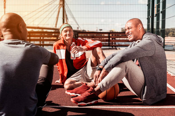 istock Nice happy men talking to each other 1060970282