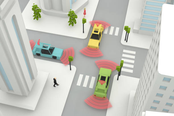 istock Autonomous, Self Driving, Driverless, Connected Car, Smart City Concept 1060970760