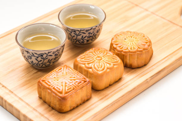 istock Mid-Autumn Festival moon cake on white background 1060972196