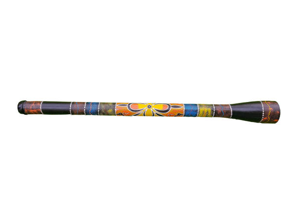 colorido, didgeridoo, isolado. - aborigine didgeridoo indigenous culture australia - fotografias e filmes do acervo