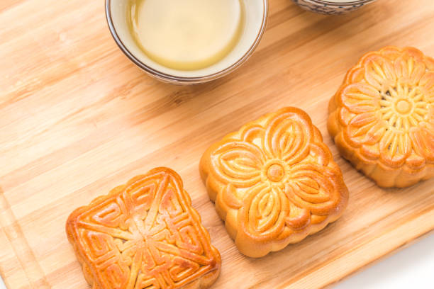 istock Mid-Autumn Festival moon cake on white background 1060980240