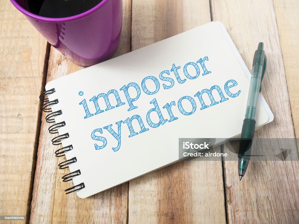 Impostor Syndrome, Mental Health Words Quotes Concept Impostor Syndrome, Mental Health quotes, words typography top view lettering concept Imitation Stock Photo