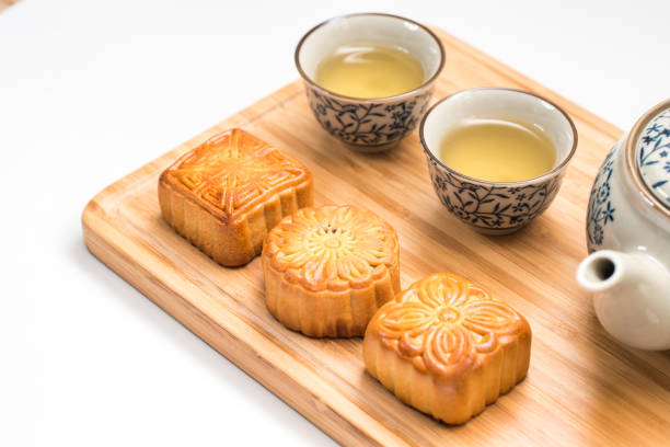istock Mid-Autumn Festival moon cake on white background 1060980754