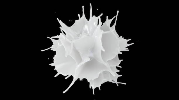 istock Milk splashing on black blackground. 1060980872