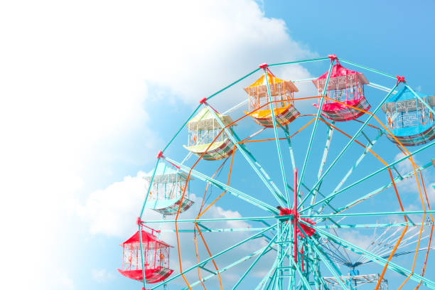 istock Ferris wheel on the background of blue sky 1060986250