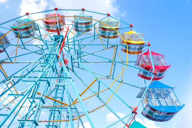 istock Ferris wheel on the background of blue sky 1060986256