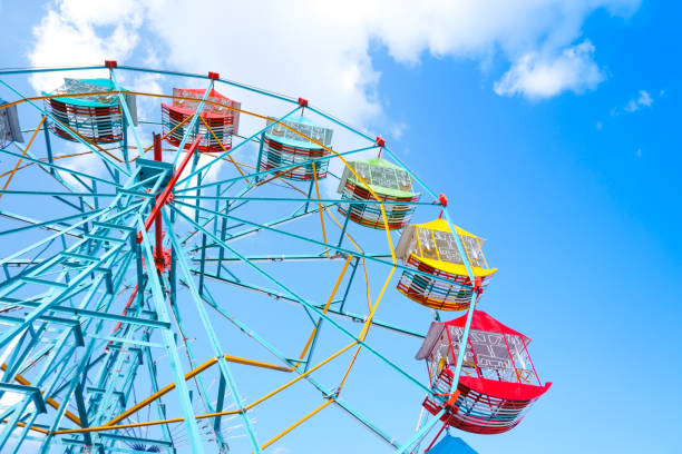 istock Ferris wheel on the background of blue sky 1060986364