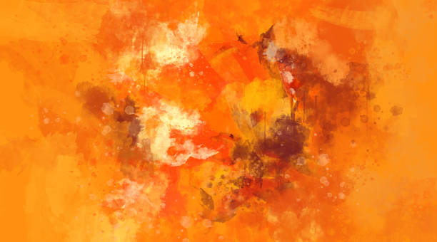 istock Abstract orange and red watercolor background. Bright multi colored spots. 1060987606