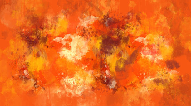 istock Abstract orange and red watercolor background. Bright multi colored spots. 1060987814