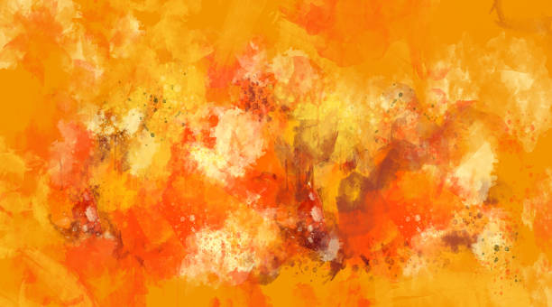 istock Abstract orange watercolor background. Bright multi colored spots. 1060987856