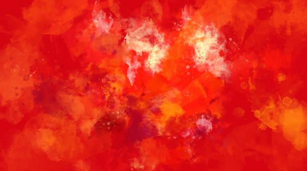 istock Abstract red and orange watercolor background. Bright multi colored spots. 1060987874