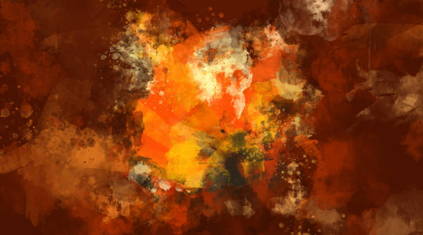 istock Abstract orange and brown watercolor background. Bright multi colored spots. 1060987958
