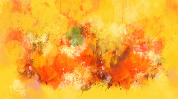 istock Abstract orange watercolor background. Bright multi colored spots. 1060988046